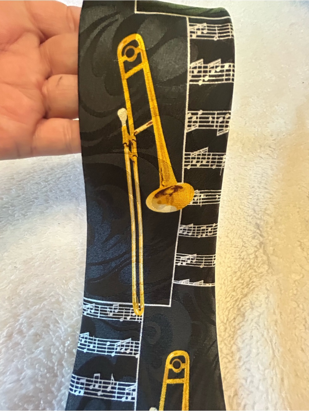 🎁3 for $30 - Black Musical Trombone Tie